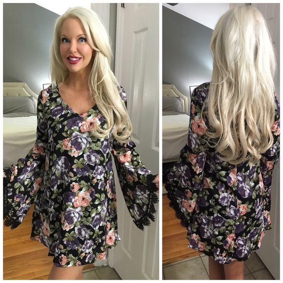 LAST 1! 💕LilacSage floral lace detail tunic dress - Picture 3 of 3